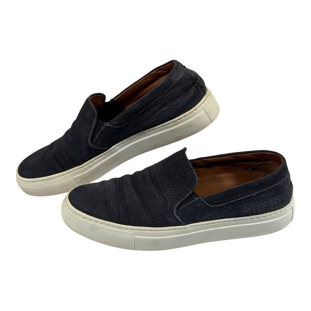 Aquatalia Slip On Sneakers, Womens 6, Navy, Leather, Perforated, Luxe Casual